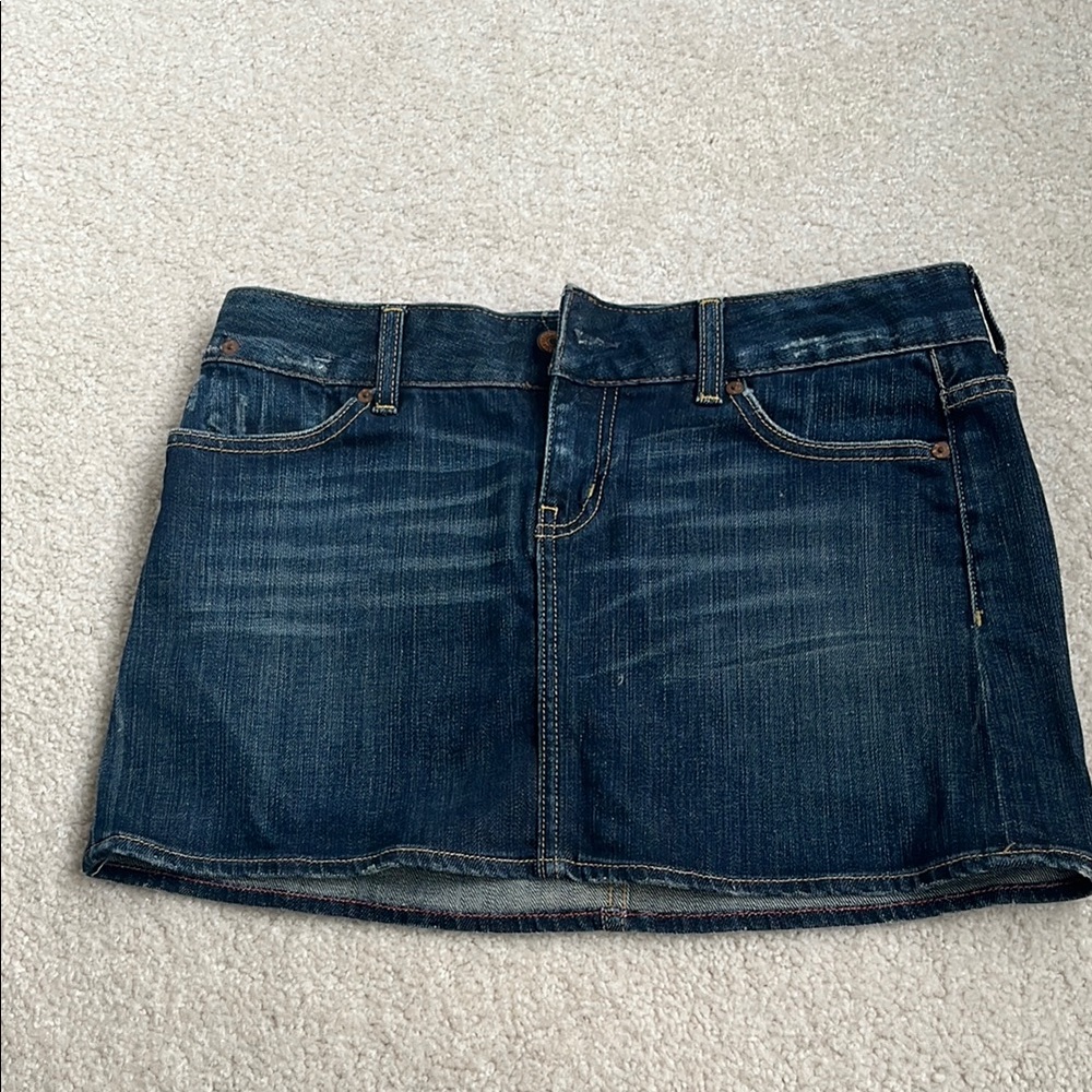 Blue and Gold Casual Mini Skirt